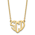 Sterling Silver/Gold-plated Heart Monogram Necklace