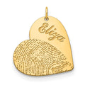Sterling Silver/Gold-plated Name and Fingerprint Heart Charm
