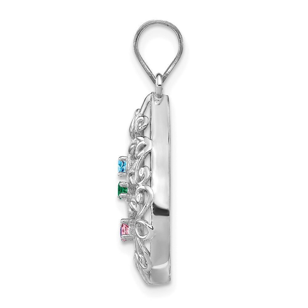 10KW 4 Birthstone Tree of Life Tear Drop Pendant