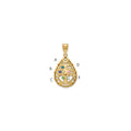 14KY 5 Birthstone Tree of Life Tear Drop Pendant