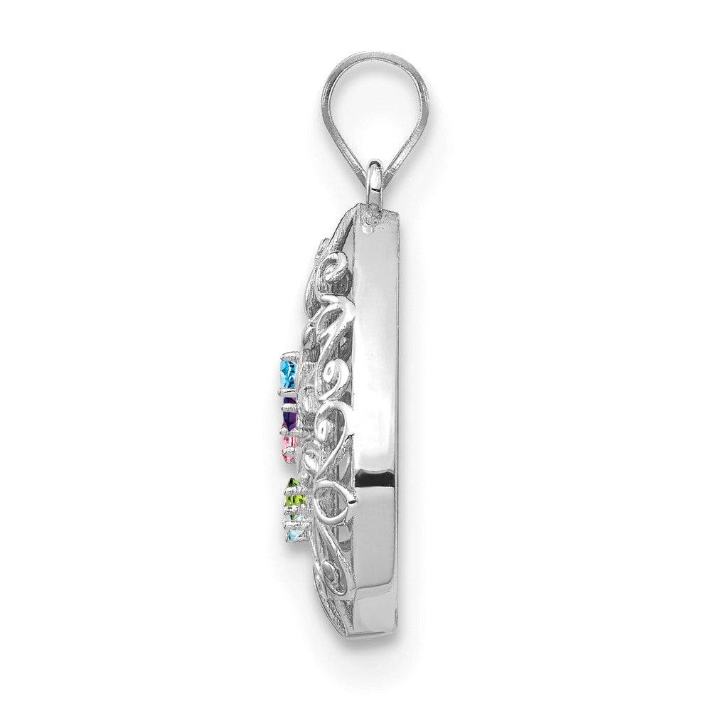 10KW 5 Birthstone Tree of Life Tear Drop Pendant
