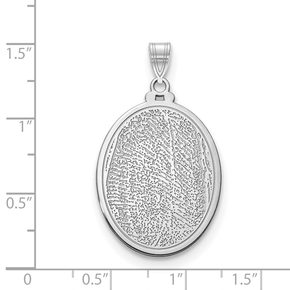 Sterling Silver/Rhodium-plated Oval Fingerprint Pendant