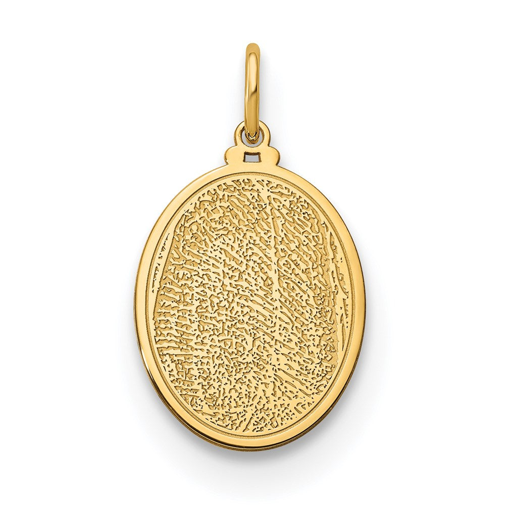 14k Rose Gold Oval Fingerprint Charm