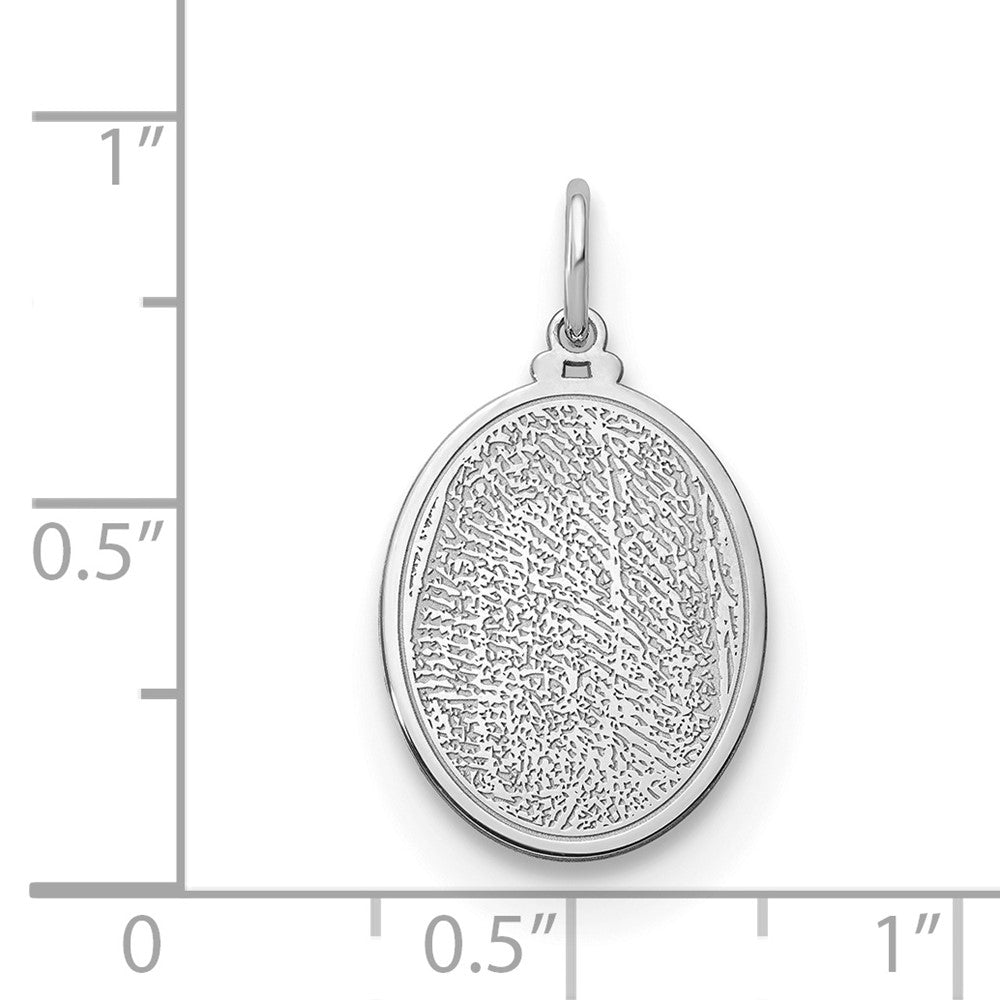 Sterling Silver/Rhodium-plated Oval Fingerprint Charm