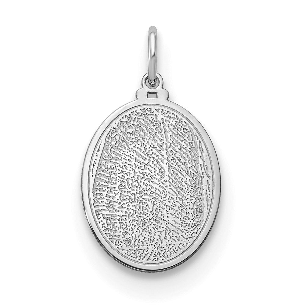Sterling Silver/Rhodium-plated Oval Fingerprint Charm
