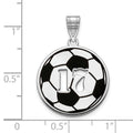 10k White Gold Epoxy Soccer Ball with Cut-out Number Pendant