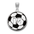 14k White Gold Epoxy Soccer Ball with Cut-out Number Pendant