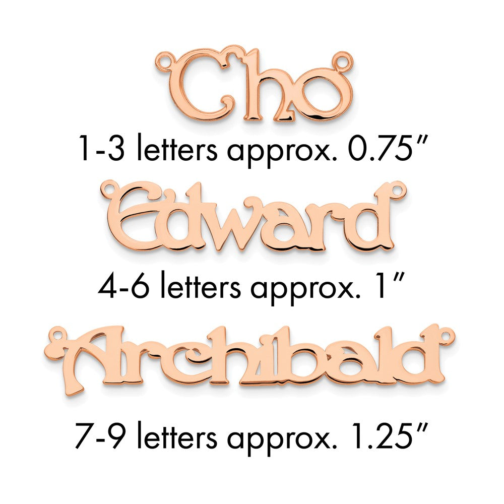 14k Rose Gold Polished Name Plate