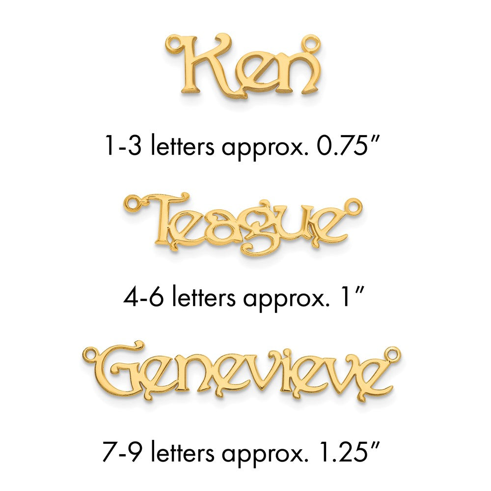 Sterling Silver/Gold-plated Name Plate
