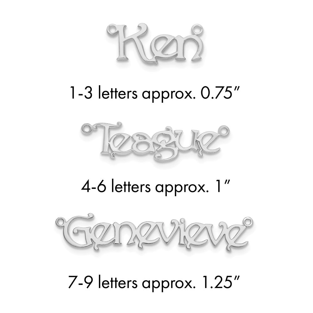 14k White Gold Name Plate