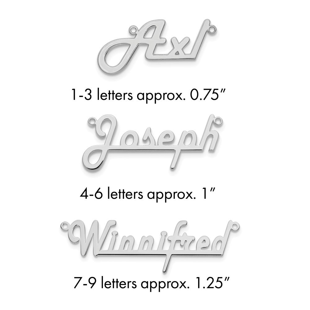 Sterling Silver/Rhodium-plated Underlined Name Plate