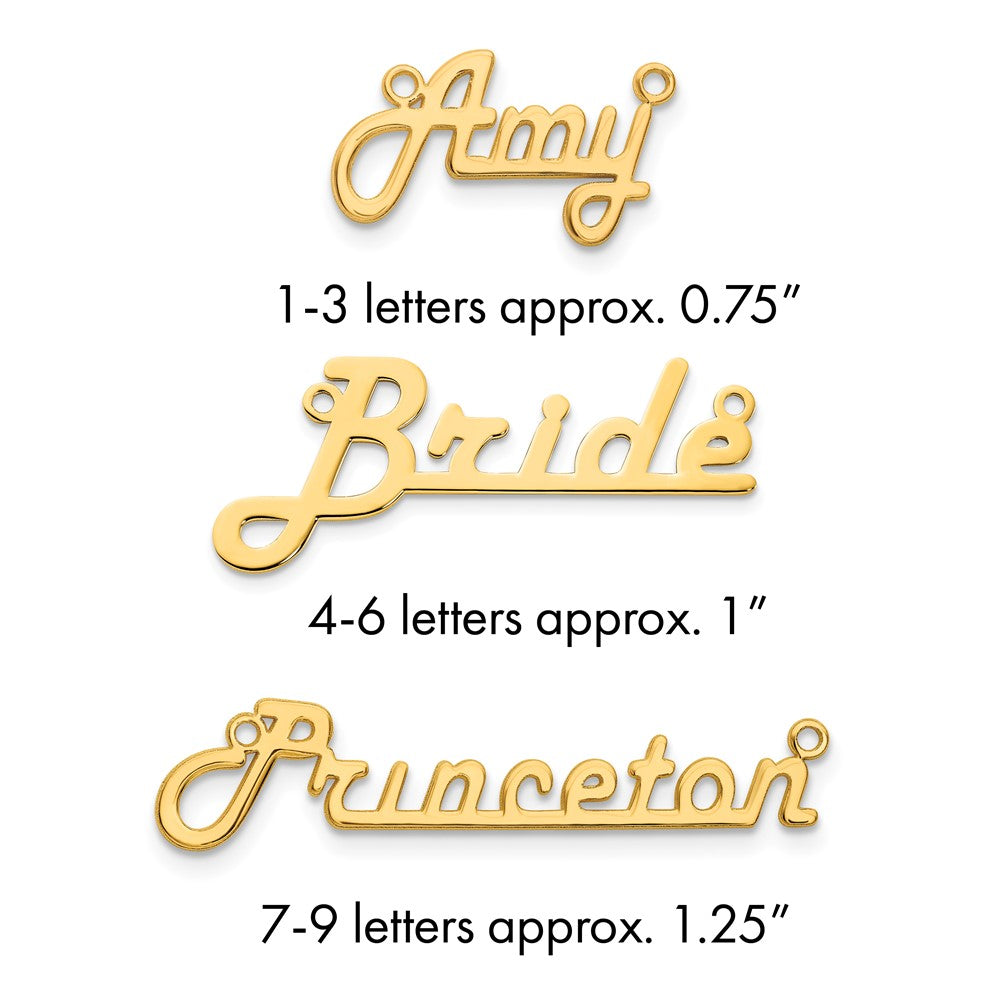 14k Yellow Gold Underlined Name Plate