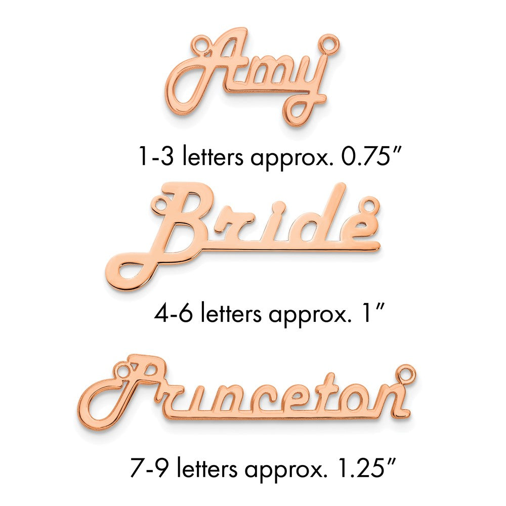 Sterling Silver/Rose-gold Underlined Name Plate