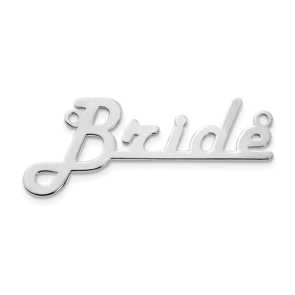 Sterling Silver/Rhodium-plated Underlined Name Plate