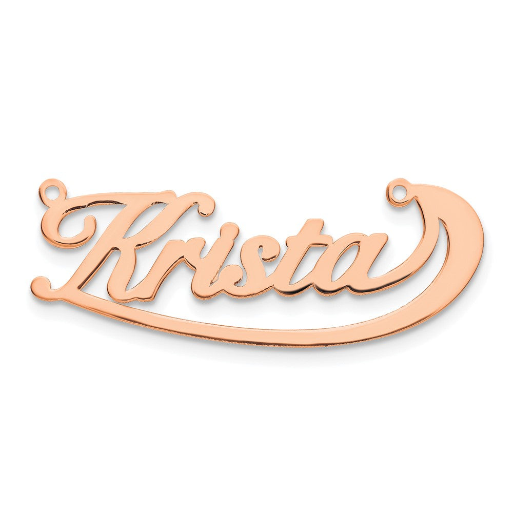 Sterling Silver/Rose-plated Swoop Name Plate