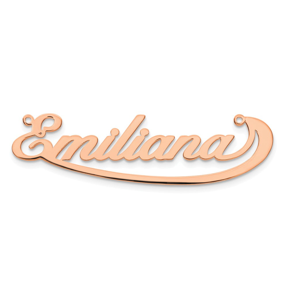 Sterling Silver/Rose-plated Swoop Name Plate