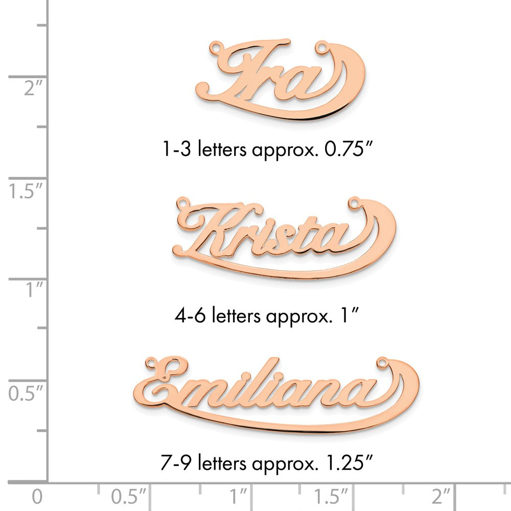 Sterling Silver/Rose-plated Swoop Name Plate