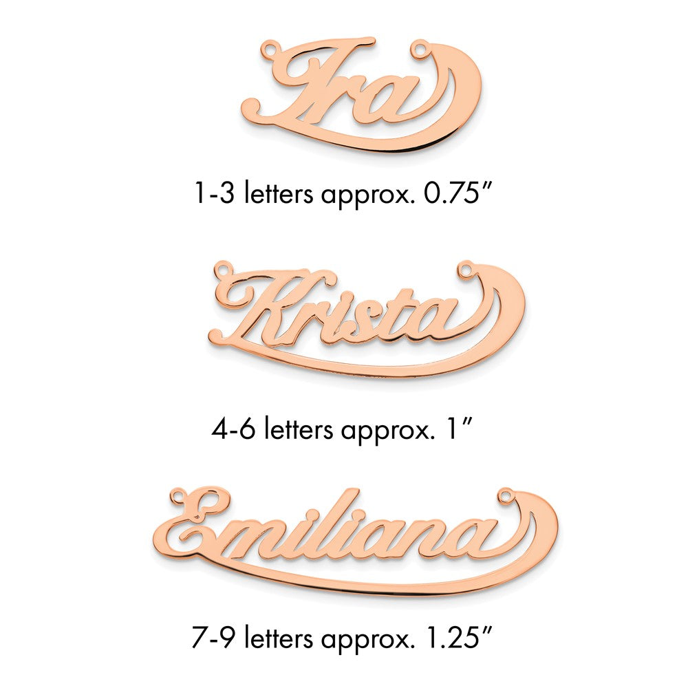 Sterling Silver/Rose-plated Swoop Name Plate