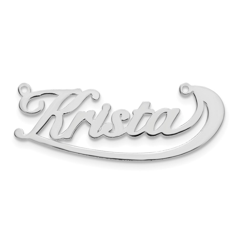 Sterling Silver/Rhodium-plated Swoop Name Plate