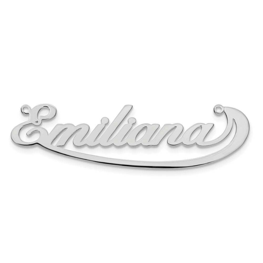 14k White Gold Swoop Name Plate