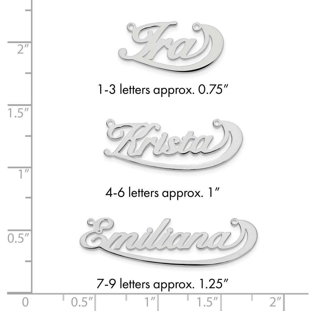 Sterling Silver/Rhodium-plated Swoop Name Plate