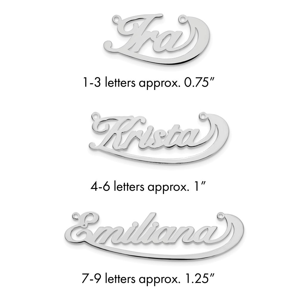 Sterling Silver/Rhodium-plated Swoop Name Plate