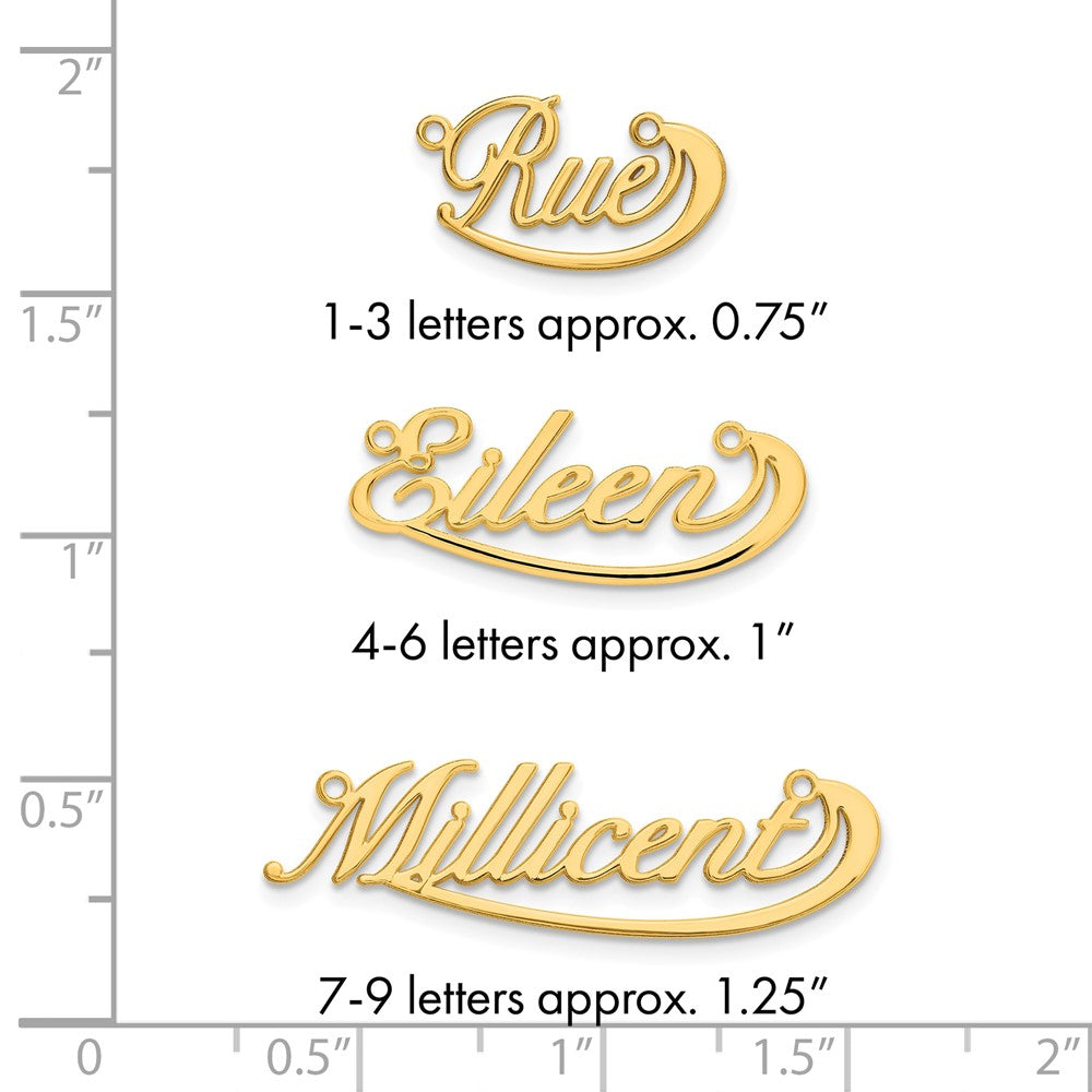 Sterling Silver/Gold-plated Small Swoop Name Plate