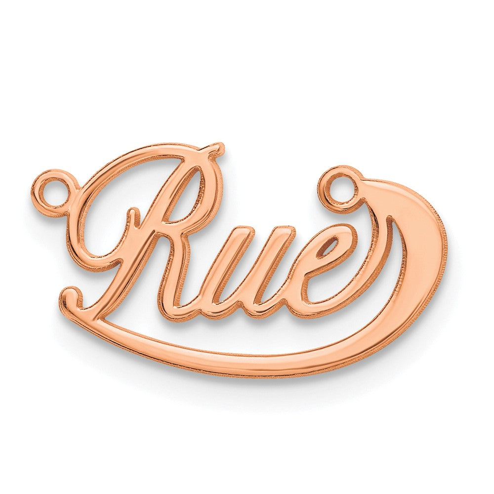 Sterling Silver/Rose-plated Small Swoop Name Plate
