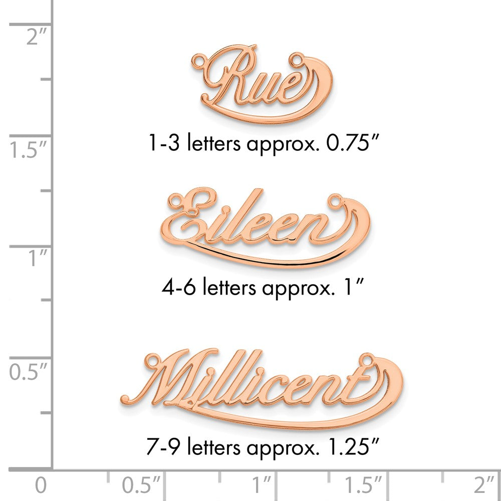 14k Rose Gold Small Swoop Name Plate