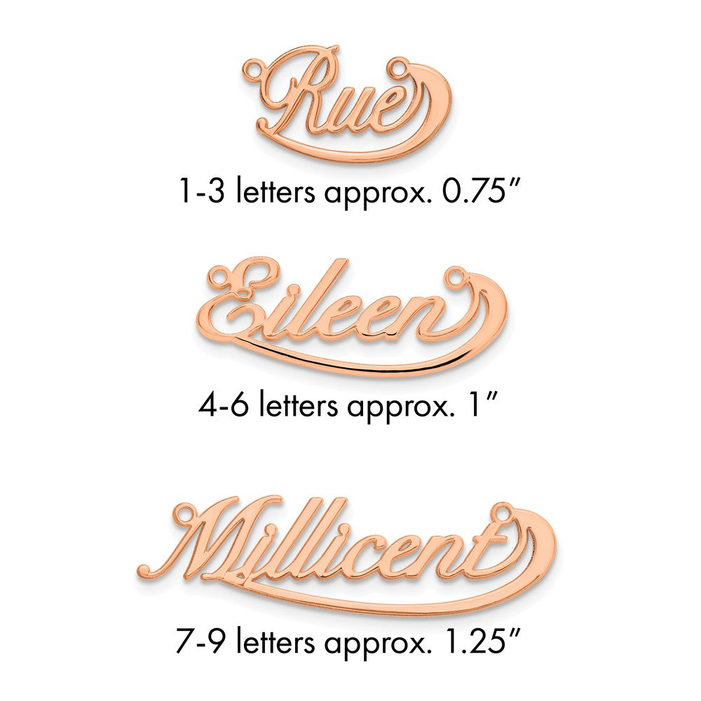 Sterling Silver/Rose-plated Small Swoop Name Plate