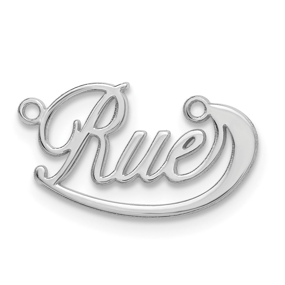 Sterling Silver/Rhodium-plated Small Swoop Name Plate