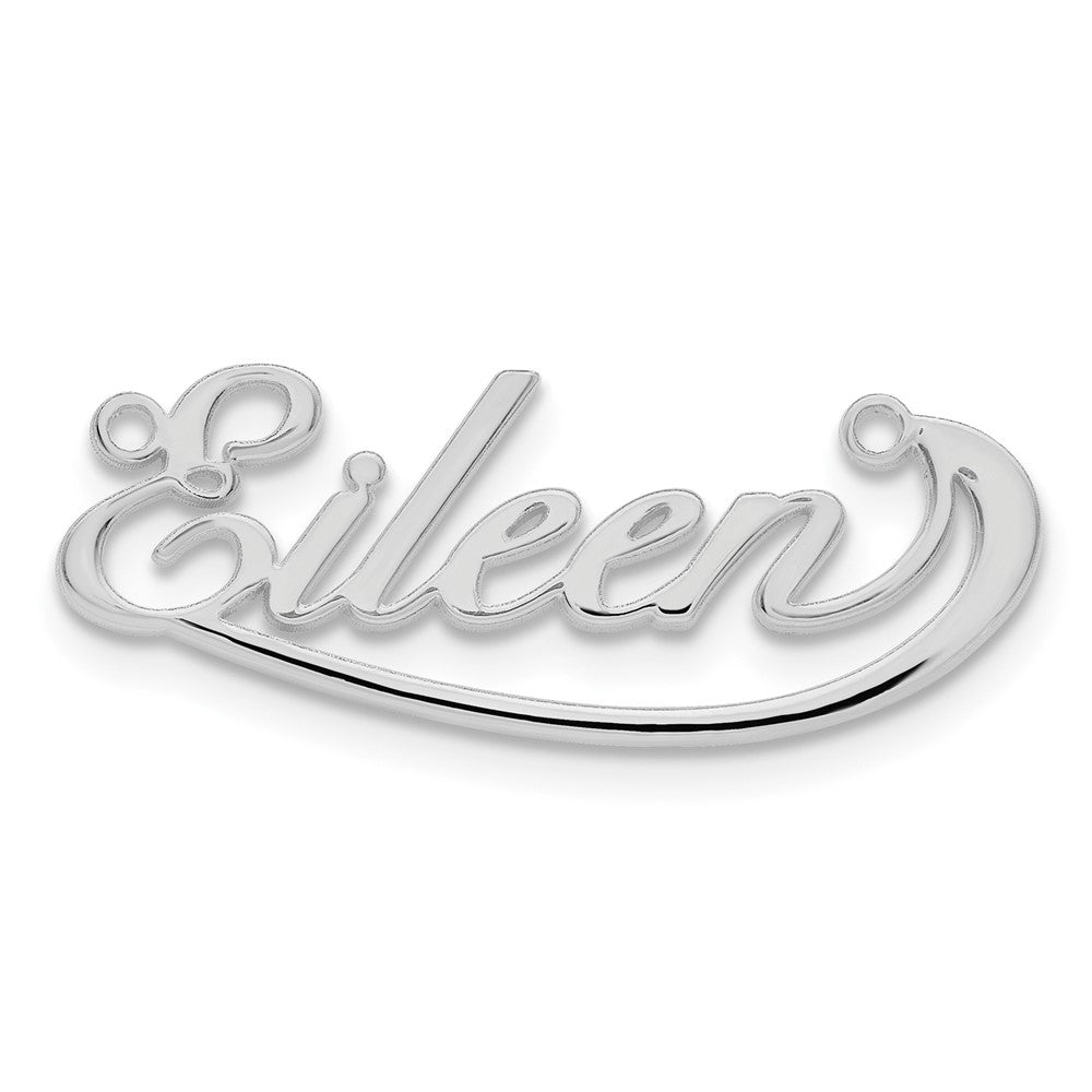 Sterling Silver/Rhodium-plated Small Swoop Name Plate