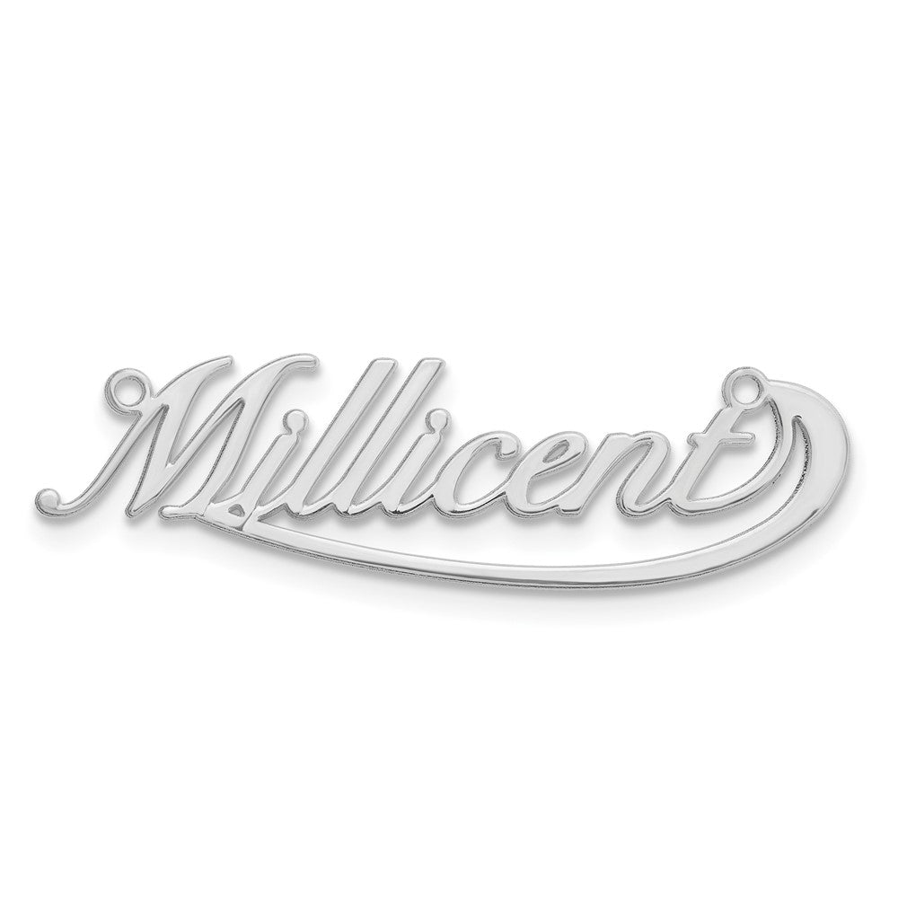 10k White Gold Small Swoop Name Plate
