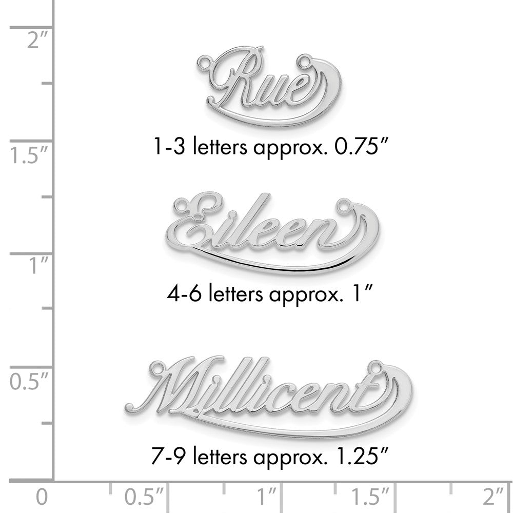 Sterling Silver/Rhodium-plated Small Swoop Name Plate