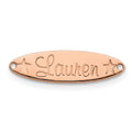 Sterling Silver/Rose-plated Small oval with Stars Name Plate