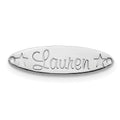 14k White Gold Small Oval with Stars Name Plate
