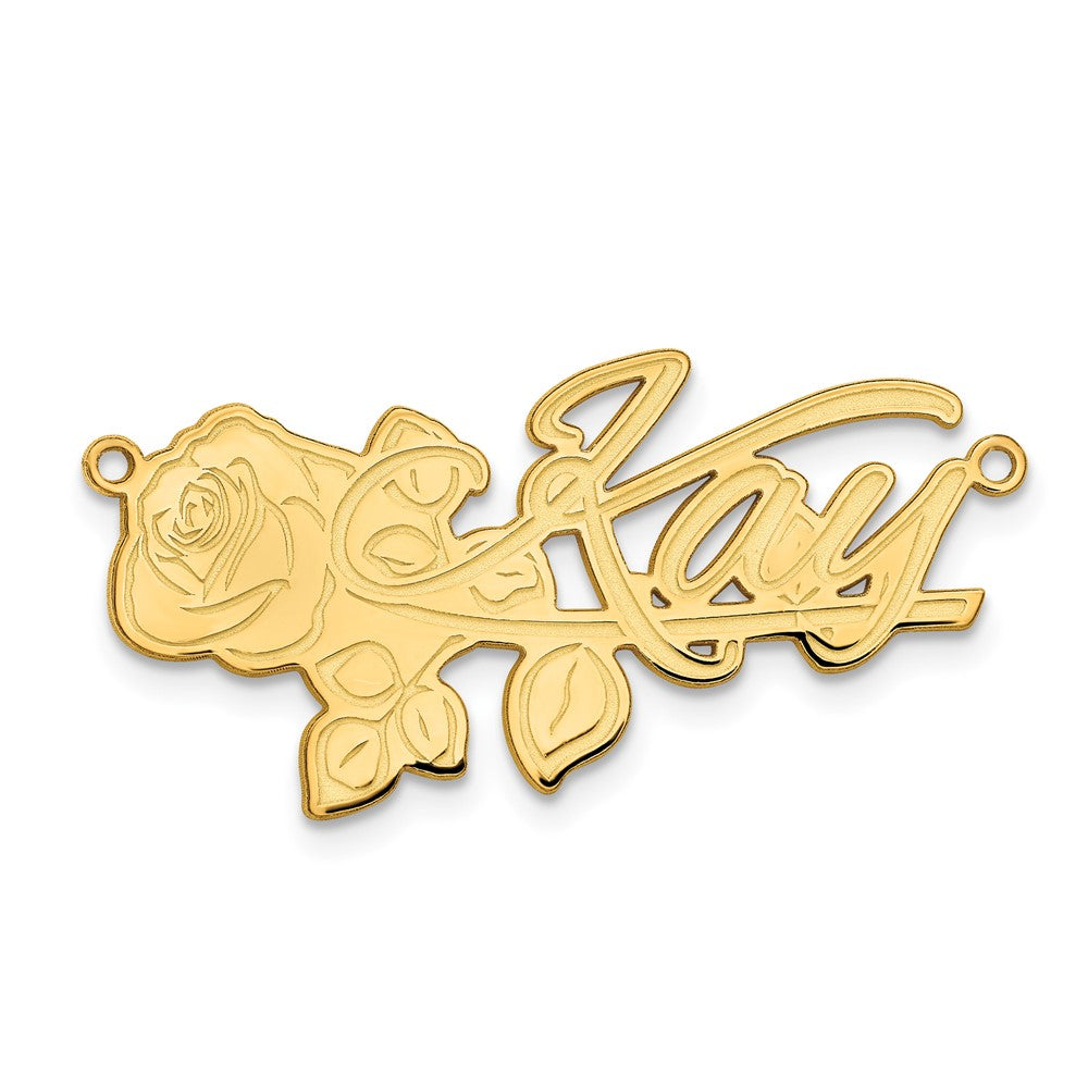 Sterling Silver/Gold-plated Rose Name Plate