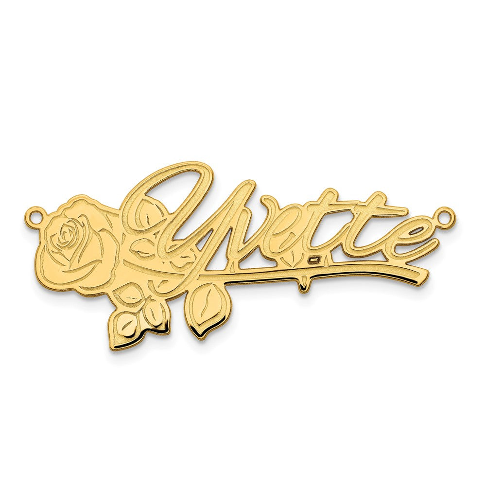 Sterling Silver/Gold-plated Rose Name Plate