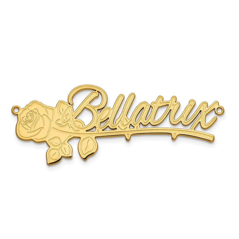 Sterling Silver/Gold-plated Rose Name Plate
