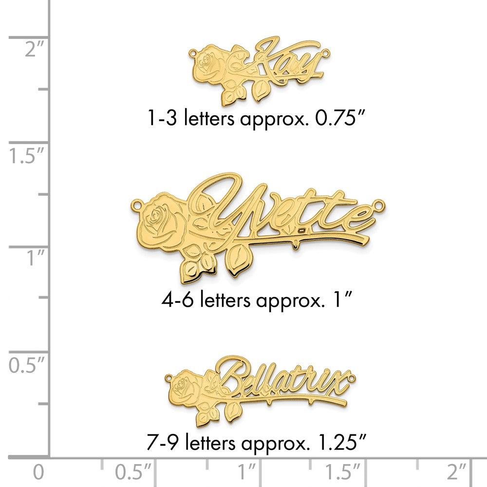 14k Yellow Gold Rose Name Plate