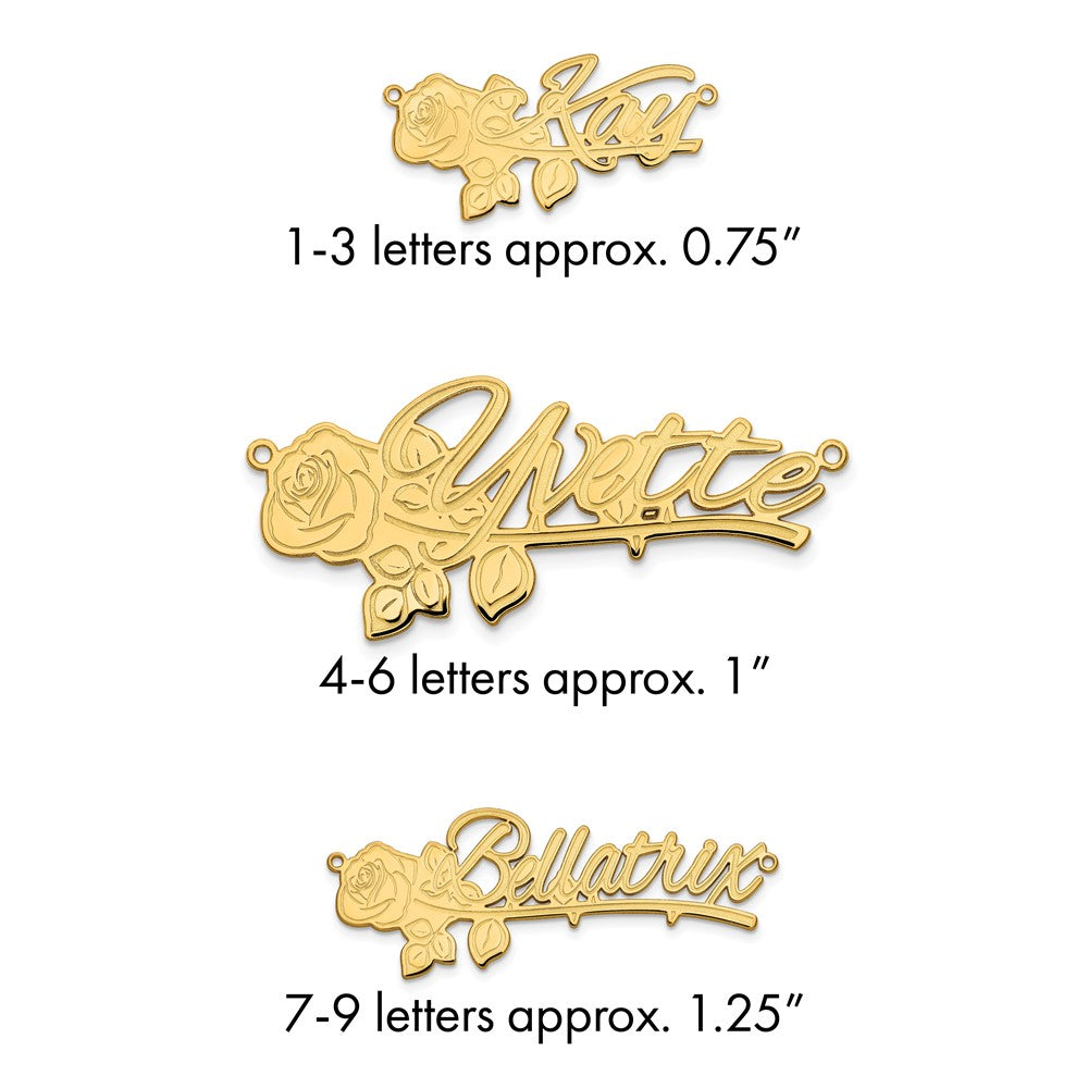 Sterling Silver/Gold-plated Rose Name Plate