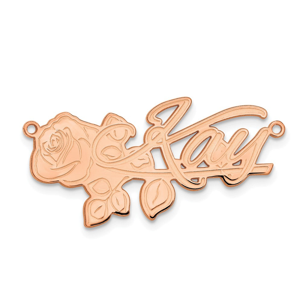 14k Rose Gold Rose Name Plate