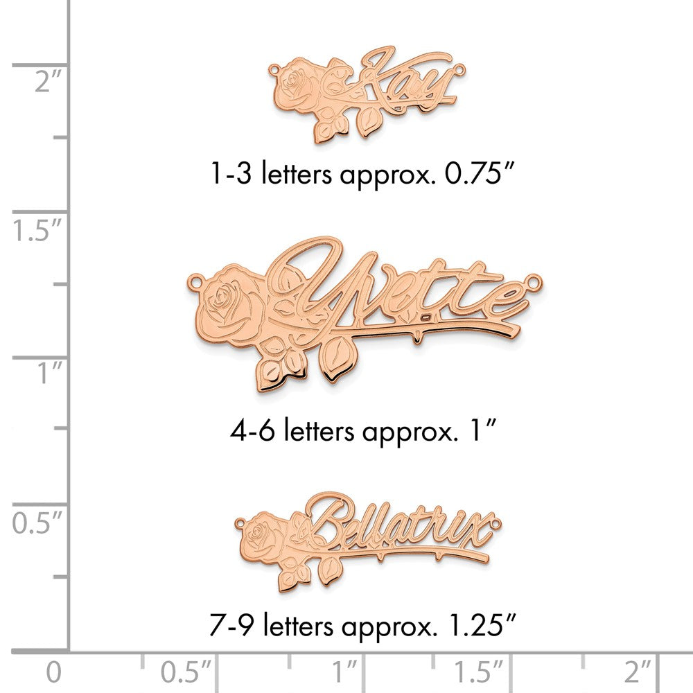 Sterling Silver/Rose-plated Rose Name Plate