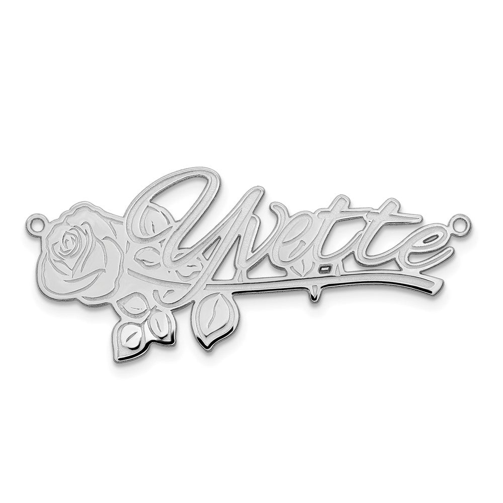 Sterling Silver/Rhodium-plated Rose Name Plate
