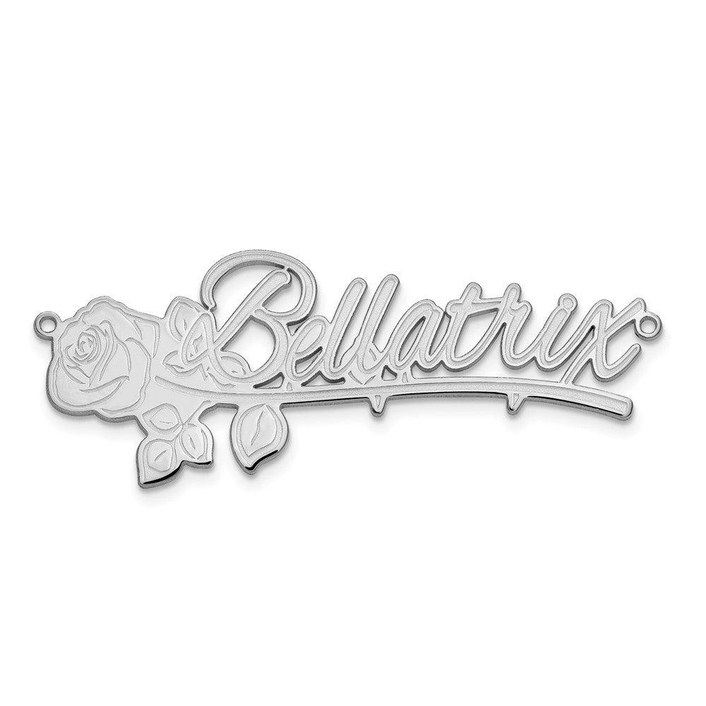 14k White Gold Rose Name Plate
