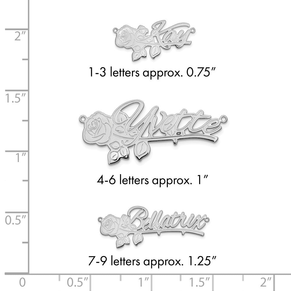 10k White Gold Rose Name Plate