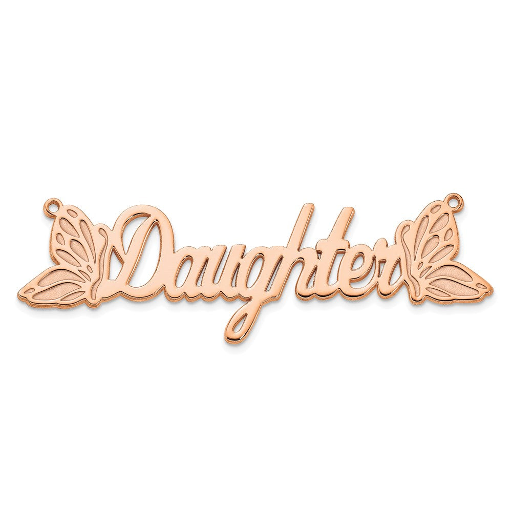 Sterling Silver /Rose-plated Butterfly Name Plate