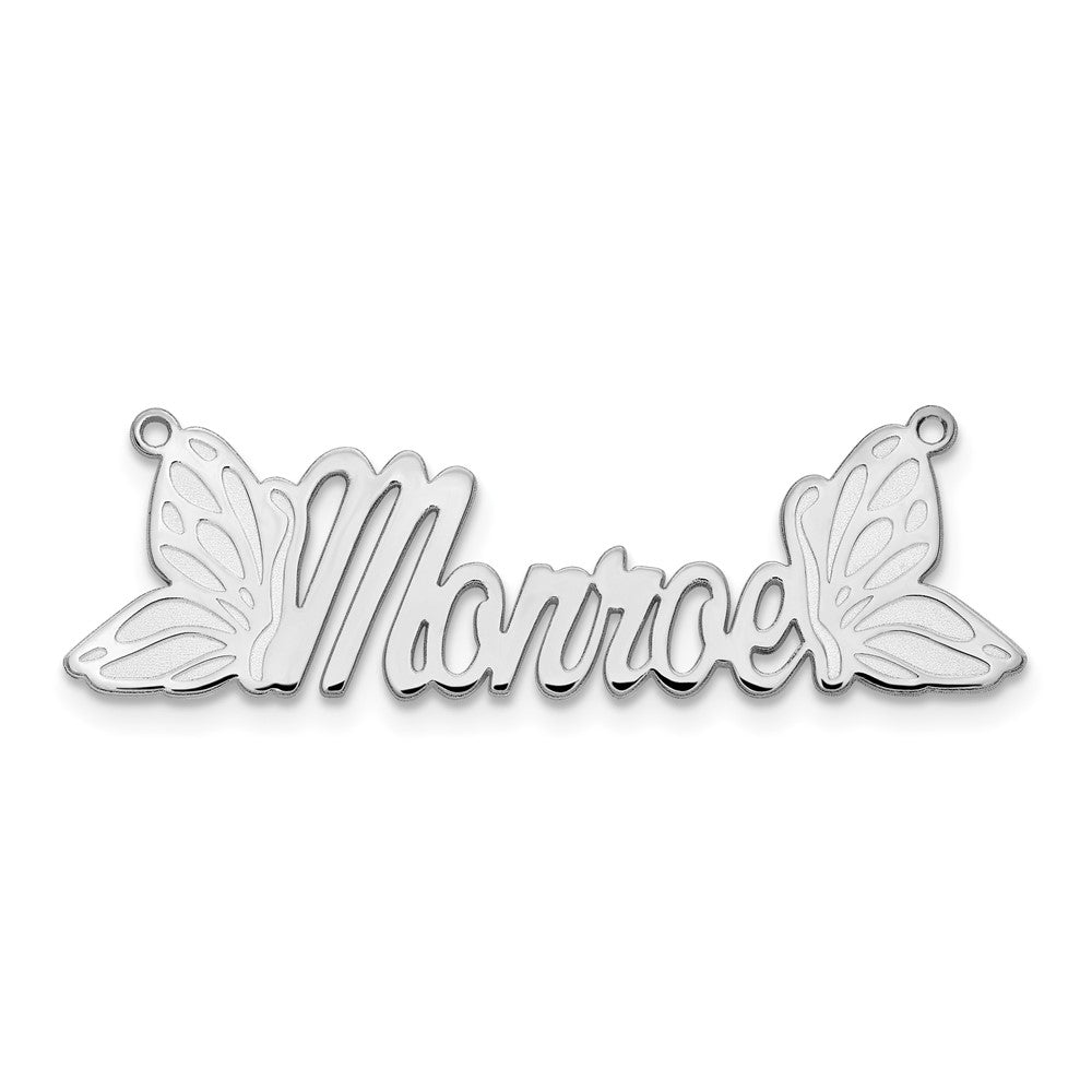 Sterling Silver/Rhodium-plated Butterfly Name Plate