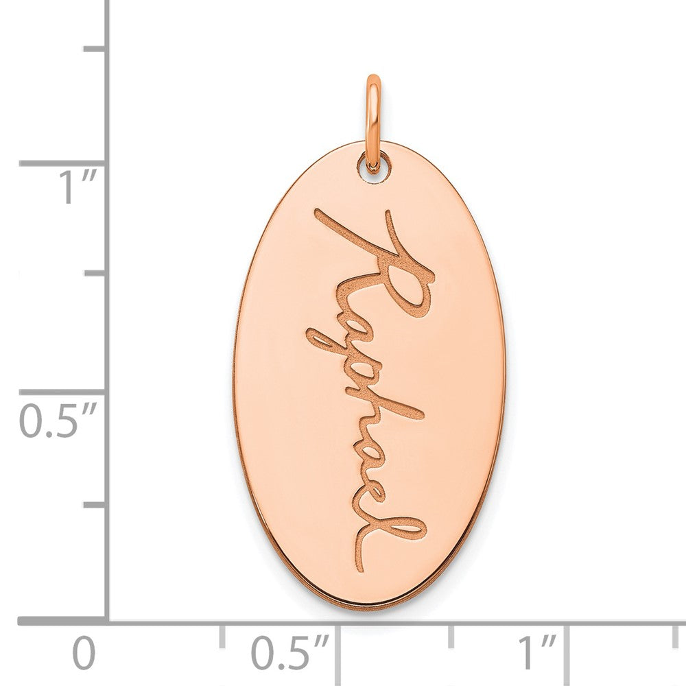 Sterling Silver/Rose-plated Oval Signature Charm