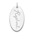 14k White Gold Oval Signature Charm